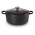 LE CREUSET Signature - Runder Bräter aus Gusseisen, Schwarz, 24cm/4.2L (21177240000430)