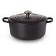 LE CREUSET Signature - Runder Bräter aus Gusseisen, Schwarz, 24cm/4.2L (21177240000430)