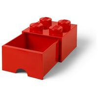 LEGO Desk Drawer 4, 25x25cm, Rot