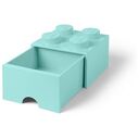 LEGO Desk Drawer 4, 25x25cm, Aqua Light Blue