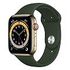 APPLE Watch Series 6 GPS + Cellular, 44mm Edelstahlgehäuse, Gold mit Sportarmband, Zyperngrün (M09F3FD/A)