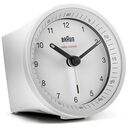 BRAUN Classic Analogue European Radio Controlled Alarm Clock BC07W-DCF, White
