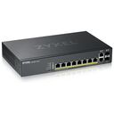 ZYXEL 8-port GbE switch, Layer 2 managed, 8x GbE PoE RJ-45 ports, 2x GbE combo port (GS2220-10HP | 5281)