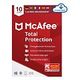 MCAFEE Total Protection, 10 Devices, 1 Year, ESD, Windows / Mac / Android / iOS, Multilingual (MTP00MNRXRAAD)