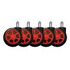 LC-POWER Gaming Stuhlrollen, Schwarz / Rot, 5er Pack (LC-CASTERS-3BR)