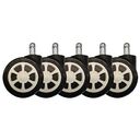 LC-POWER Gaming Chair casters, Black / White, Pack of 5 (LC-CASTERS-3BW)