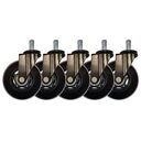 LC-POWER Gaming Chair casters, Black, Pack of 5 (LC-CASTERS-7BB-SPEED)