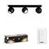 PHILIPS Hue White Ambiance - Buckram Ceiling Light 3-Spot, Black (5047330P6)