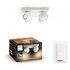 PHILIPS Hue White Ambiance - Buckram Deckenleuchte 4er-Spot, Weiss (5047431P6)