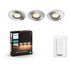 PHILIPS Hue White Ambiance - Adore Bathroom Built-in Light 3-Spot, Chrome (3417611P6)