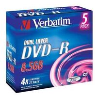 VERBATIM DVD-R DL 8.5GB (240min), 5 pieces