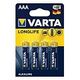 VARTA Longlife, 4er Pack (AAA)
