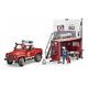 BRUDER bworld Feuerwehrstation mit Land Rover Defender (62701)