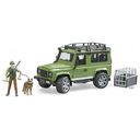 BRUDER Land Rover Defender Station Wagon mit Förster und Hund (02587)