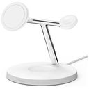 BELKIN Boost Charge Pro 3-in-1 Wireless Charging Stand with MagSafe, White (WIZ009vfWH)