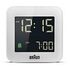 BRAUN Radio-controlled Travel Alarm Clock BC08, White