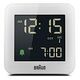BRAUN Radio-controlled Travel Alarm Clock BC09-DCF, White
