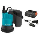 GARDENA Akku-Klarwasser-Tauchpumpe 2000/2 18V P4A Ready-To-Use Set (14600-20)