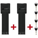 ABUS Faltschloss Bordo 6000/90 TwinSet, Black SH