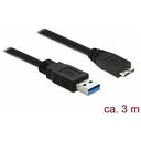 DELOCK Cable USB 3.0 Type-A male > USB 3.0 Type Micro-B male 3.0 m black (85075)