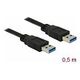 DELOCK Kabel USB 3.0 Typ-A Stecker > USB 3.0 Typ-A Stecker 0,5 m schwarz (85059)