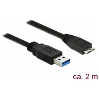 DELOCK Cable USB 3.0 Type-A male > USB 3.0 Type Micro-B male 2.0 m black (85074)
