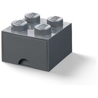 LEGO Desk Drawer 4, 25x25cm, Dunkelgrau