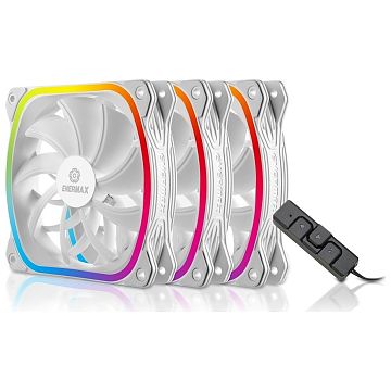 ENERMAX SquA RGB White, 120 mm, Pack of 3 (UCSQARGB12P-W-BP3 ...