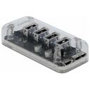 DELOCK Externer USB 3.0 Hub mit 4 Ports transparent (64087)