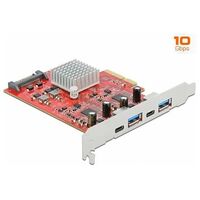 DELOCK PCI Express x4 Card to SuperSpeed USB 10 Gbps with 2x USB Type-A and 2x USB Type-C - Dual Channel (89041)