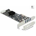 DELOCK PCI Express x4 Karte zu 4x extern SuperSpeed USB (USB 3.2 Gen 1) USB Typ-A Buchse Quad Channel (89008)