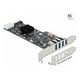 DELOCK PCI Express x4 Karte zu 4x extern SuperSpeed USB (USB 3.2 Gen 1) USB Typ-A Buchse Quad Channel (89008)