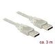 DELOCK Delock Cable USB 2.0 Type-A male > USB 2.0 Type-A male 3 m transparent (83890)