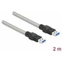 DELOCK USB 3.2 Gen 1 Kabel Typ-A Stecker zu Typ-B Stecker mit Metallmantel 2m (86776)