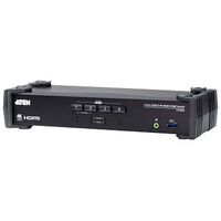 ATEN 4-Port USB 3.0 4K HDMI KVMP switch with audio mixer mode (CS1824)
