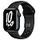 APPLE Watch Nike GPS + Cellular (Series 7), 41mm Aluminiumgehäuse, Mitternacht mit Nike Sportarmband, Anthrazit/Schwarz (MKJ43FD/A)