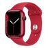 APPLE Watch Series 7 GPS + Cellular, 45mm Aluminiumgehäuse, (PRODUCT)RED mit Sportarmband, Rot (MKJU3FD/A)