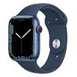APPLE Watch Series 7 GPS + Cellular, 45mm Aluminiumgehäuse, Blau mit Sportarmband, Abyssblau (MKJT3FD/A)