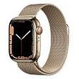 APPLE Watch Series 7 GPS + Cellular, 41mm Edelstahlgehäuse, Gold mit Milanaise Armband (MKJ03FD/A)