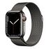 APPLE Watch Series 7 GPS + Cellular, 41mm Edelstahlgehäuse, Graphit mit Milanaise Armband (MKJ23FD/A)