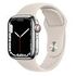 APPLE Watch Series 7 GPS + Cellular, 41mm Stainless Steel Case, Silver with Sport Band, Starlight (MKHW3FD/A)