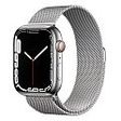APPLE Watch Series 7 GPS + Cellular, 45mm Edelstahlgehäuse, Silber mit Milanaise Armband (MKJW3FD/A)