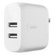BELKIN BOOST-CHARGE Dual USB-A Wand Ladegerät 24W + USB-A zu USB-C Kabel (WCE001VF1MWH)