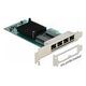 DELOCK PCI Express x1 card 4x RJ45 gigabit LAN i350 (88504)