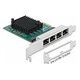 DELOCK PCI Express x1 card 4x RJ45 gigabit LAN RTL8111 (89025)