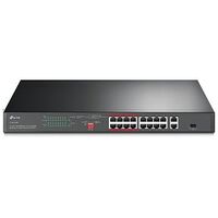 TP-LINK 16-Port 10/100 Mbps + 2-Port Gigabit Rackmount Switch with PoE+ (TL-SL1218P)