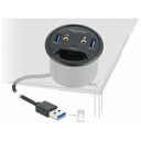 DELOCK 3 Port Tisch-Hub 1x USB Type-C und 2x USB Typ-A & HD-Audio Ports (62794)