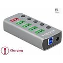 DELOCK USB 3.2 Gen 1 Hub with 4 Ports + 1 Fast Charging Port with Switch and Illumination (63262)