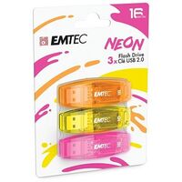 EMTEC C410 Neon, 16GB, Pack of 3 (ECMMD16GC410P3NEO)