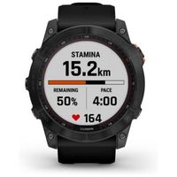 Garmin Fenix 7X PRO Solar Gray/ Black Silicone Band - 010-02541-01